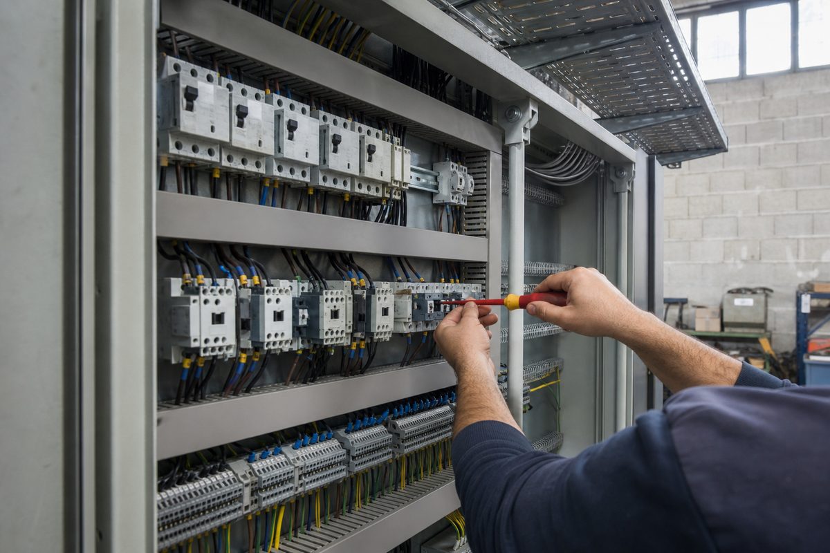 Električar radi na razvodnom ormanu u Negotinu
